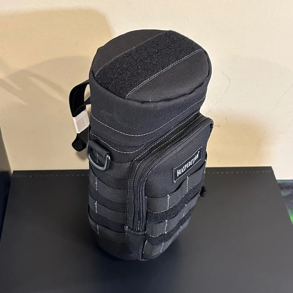 Maxpedition 12x5 Bottle Holder Black Tactical MOLLE Padded Pouch 0325B